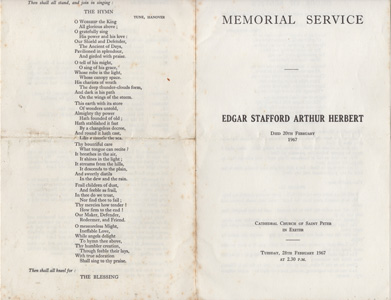 Edgar Herbert Memorial Service 1967