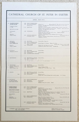 Exeter Cathedral Service List 1972