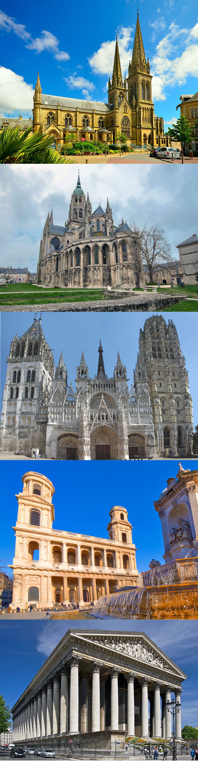 Venues of Exeter Cathedral Choir French  tour July 2025
